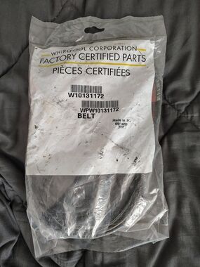 Whirlpool Black Drive Belt - Factory Certified Replacement